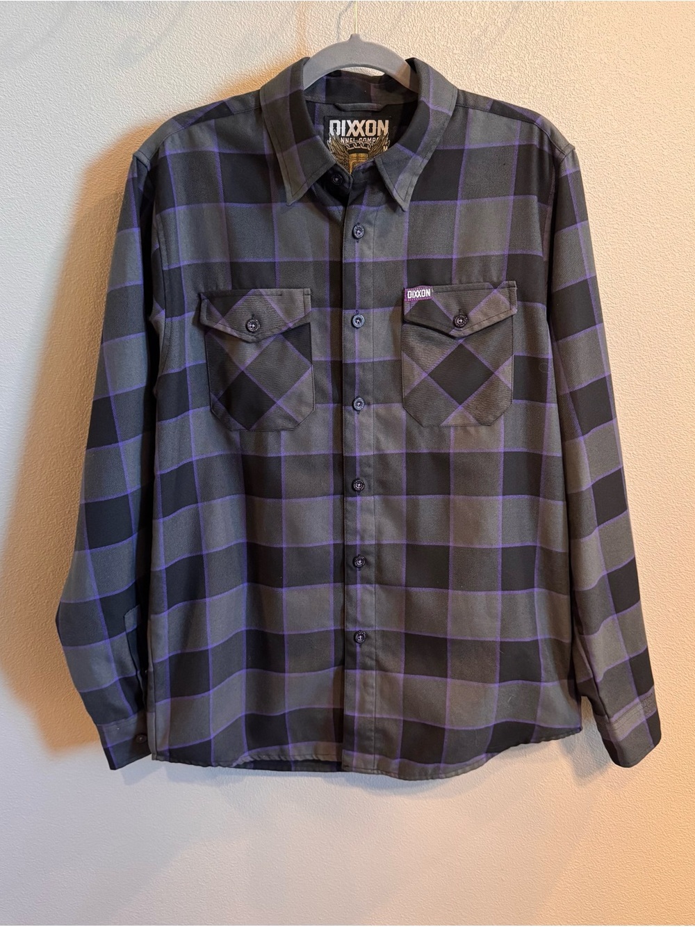 DIXXON “The Gift” Men’s Gray & Purple Plaid Button-Down Shirt